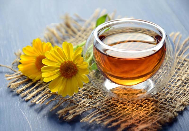Thưởng thức trà hoa cúc mật ong